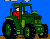 Dibujo Tractor en funcionamiento pintado por guapasyguapa