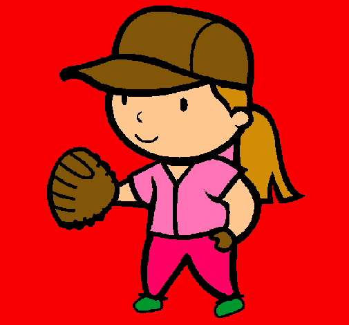 Dibujo Jugadora de béisbol pintado por valen10