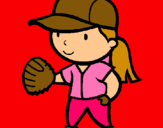 Dibujo Jugadora de béisbol pintado por valen10