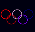 Dibujo Anillas de los juegos olimpícos pintado por mandalena