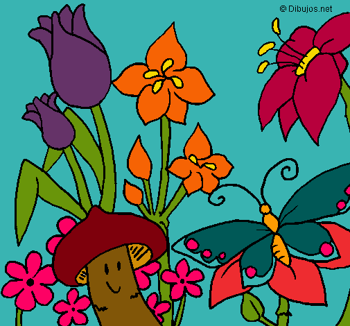 Dibujo Fauna y flora pintado por crayola