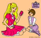 Dibujo Barbie con el teléfono móvil pintado por nanna
