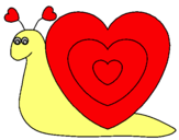 Dibujo Caracol corazón pintado por adamari