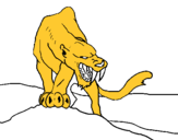 Dibujo Tigre con afilados colmillos pintado por tion