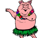 Dibujo Cerdo hawaiano pintado por brenda12