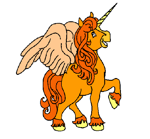 Dibujo Unicornio con alas pintado por juliana