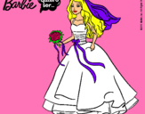Dibujo Barbie vestida de novia pintado por melia