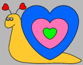 Dibujo Caracol corazón pintado por Fresukita