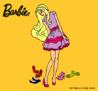 Dibujo Barbie y su colección de zapatos pintado por lolapebo