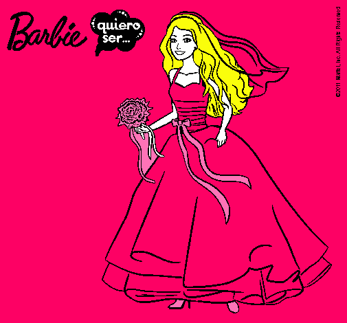 Dibujo Barbie vestida de novia pintado por CRIStal858