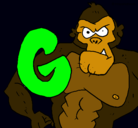 Dibujo Gorila pintado por gutti