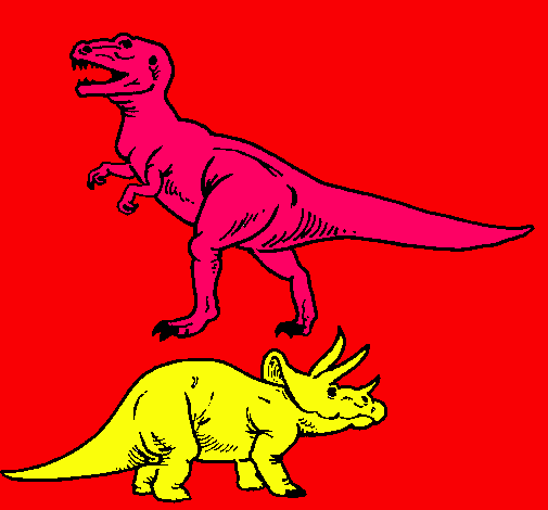 Triceratops y tiranosaurios rex