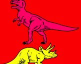 Dibujo Triceratops y tiranosaurios rex pintado por susaina