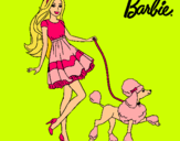 Dibujo Barbie paseando a su mascota pintado por Romi12♥