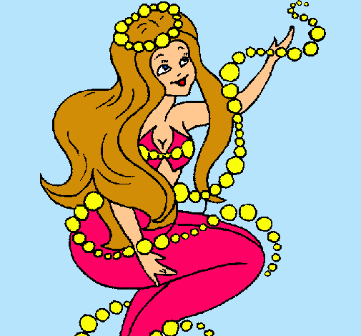 Dibujo Sirena entre burbujas pintado por Dalyna