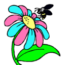 Dibujo Margarita con abeja pintado por llili