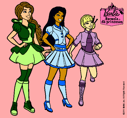 Dibujo Barbie y sus compañeros de equipo pintado por avaeac