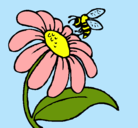 Dibujo Margarita con abeja pintado por peafix