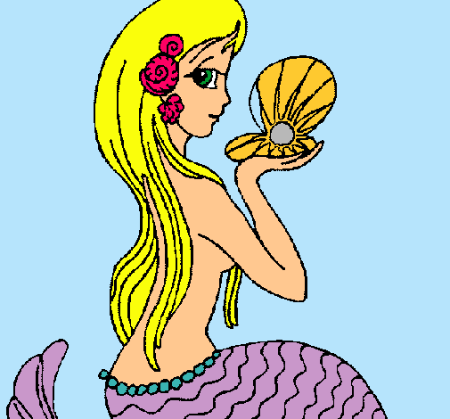 Dibujo Sirena y perla pintado por mariaoroz