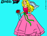 Dibujo Barbie vestida de novia pintado por cristinamore