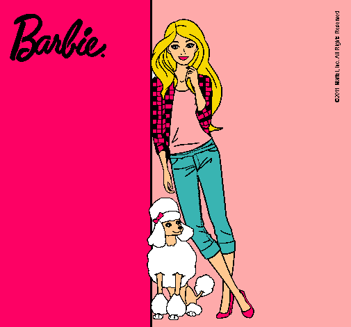 Barbie con cazadora de cuadros