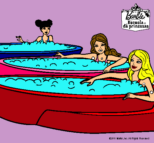 Barbie y sus amigas en el jacuzzi