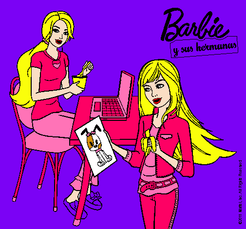 Barbie y su hermana merendando