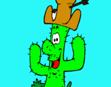 Dibujo Cactus con sombrero pintado por vilches
