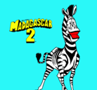 Dibujo Madagascar 2 Marty pintado por zebra