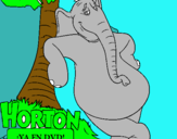 Dibujo Horton pintado por elefanto
