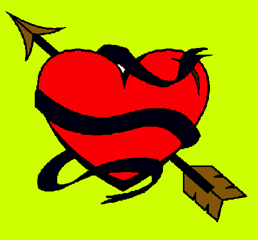 Dibujo Corazón con flecha pintado por nahichu