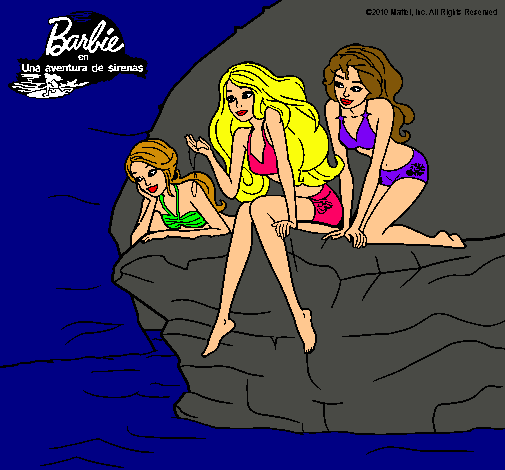 Barbie y sus amigas sentadas