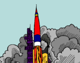 Dibujo Lanzamiento cohete pintado por LAUBEJAR