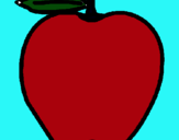 Dibujo manzana pintado por cahiporra