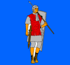 Dibujo Soldado romano pintado por kend