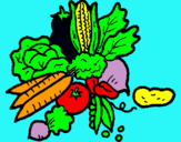 Dibujo verduras pintado por andmarireaa