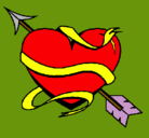 Dibujo Corazón con flecha pintado por ybarra
