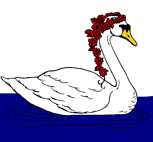 Cisne con flores