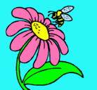 Dibujo Margarita con abeja pintado por Fresukita
