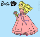 Dibujo Barbie vestida de novia pintado por sara567