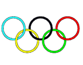 Dibujo Anillas de los juegos olimpícos pintado por olinpiadas