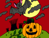 Dibujo Paisaje de Halloween pintado por mamama