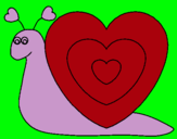 Dibujo Caracol corazón pintado por alpexia