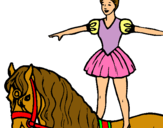 Dibujo Trapecista encima de caballo pintado por sofilindaa