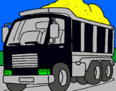 Dibujo Camión de carga pintado por leiva