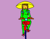 Dibujo China en bicicleta pintado por nnmmm