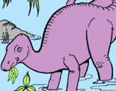 Dibujo Dinosaurio comiendo pintado por ybarra