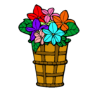 Dibujo Cesta de flores 3 pintado por pastel