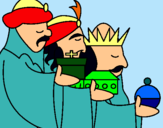 Dibujo Los Reyes Magos 3 pintado por juand