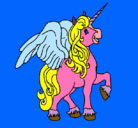 Dibujo Unicornio con alas pintado por luluzita